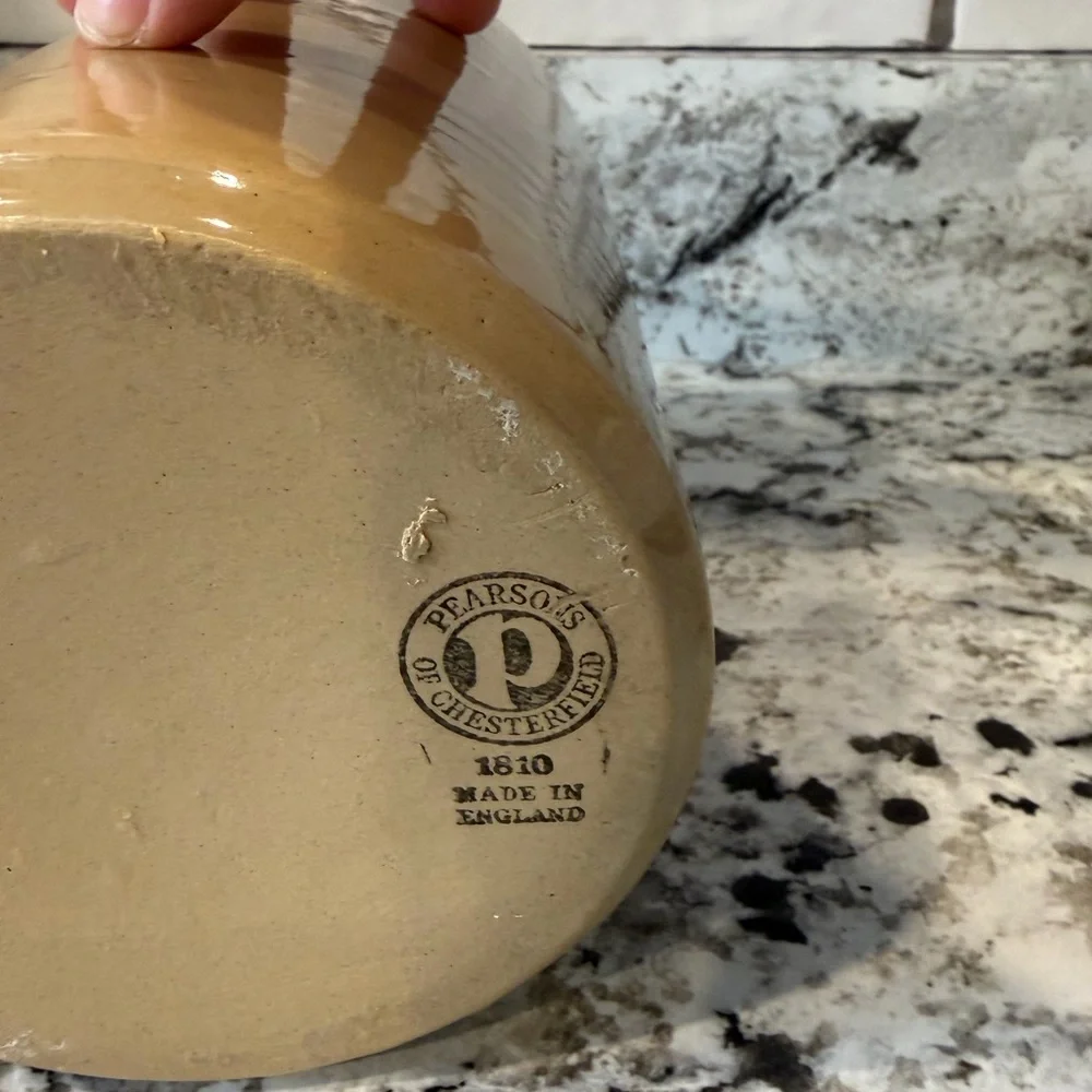 Pearson Beige Vintage Ceramic Kitchen Utensil‎ Holder with Printed Graphic